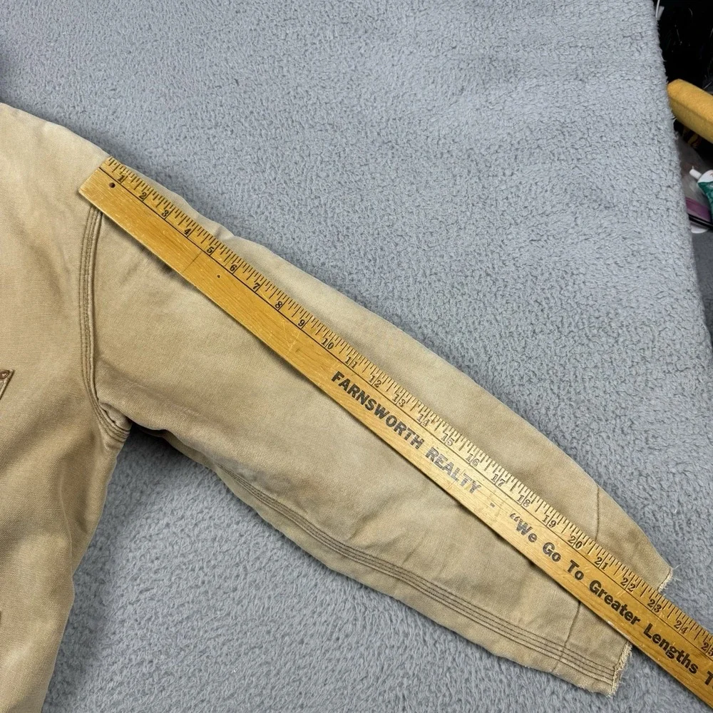 Vtg‎ Carhartt Jacket Size 44 Tan Blanket Lined 70s Chore Coat Canvas 6BLCL C06